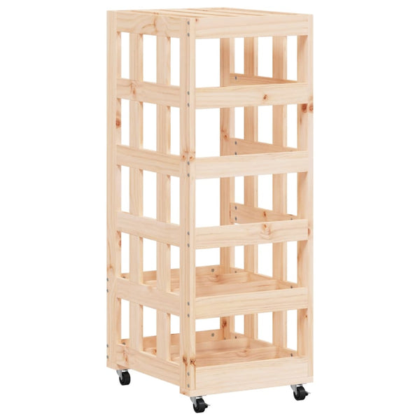 Klapiteline Pyörillä 40X49X110 Cm Täysi Mänty