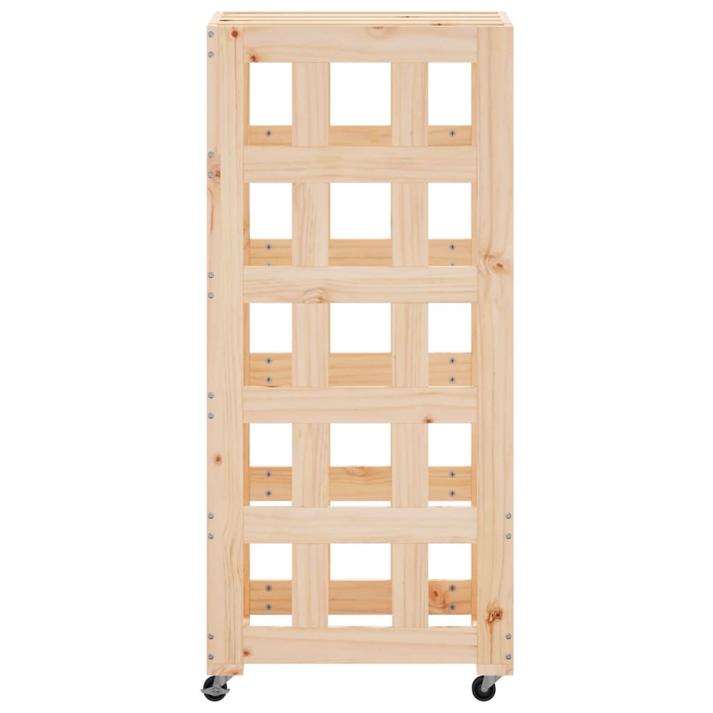 Klapiteline Pyörillä 40X49X110 Cm Täysi Mänty