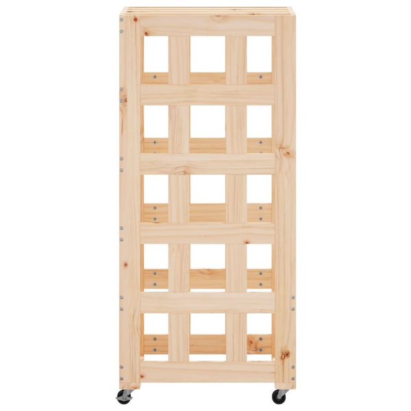 Klapiteline Pyörillä 40X49X110 Cm Täysi Mänty