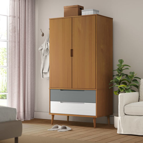 Vaatekaappi Molde 90X55X175 Cm Täysi Mänty