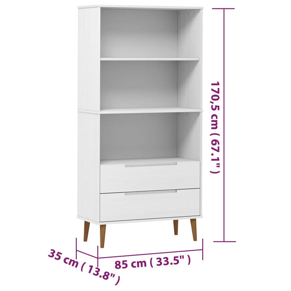 Kirjahylly Molde 85X35X170,5 Cm Täysi Mänty