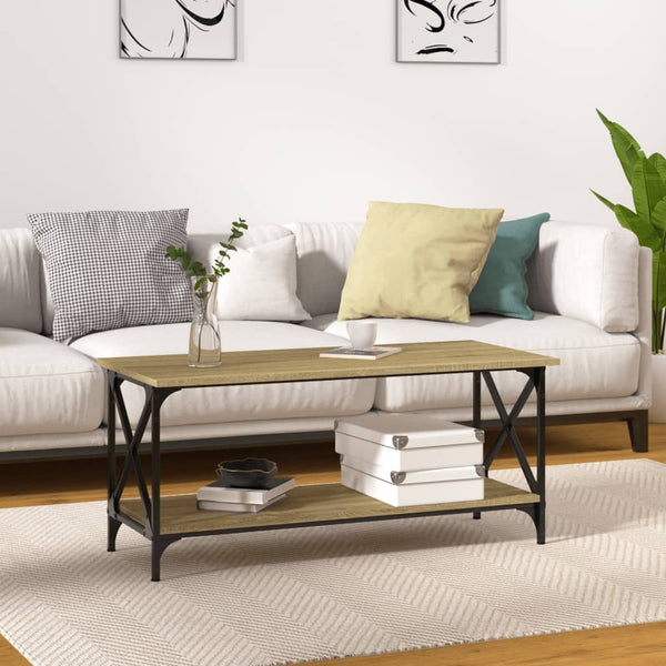Sohvapöytä 100X50X45 Cm Tekninen Puu Ja Rauta