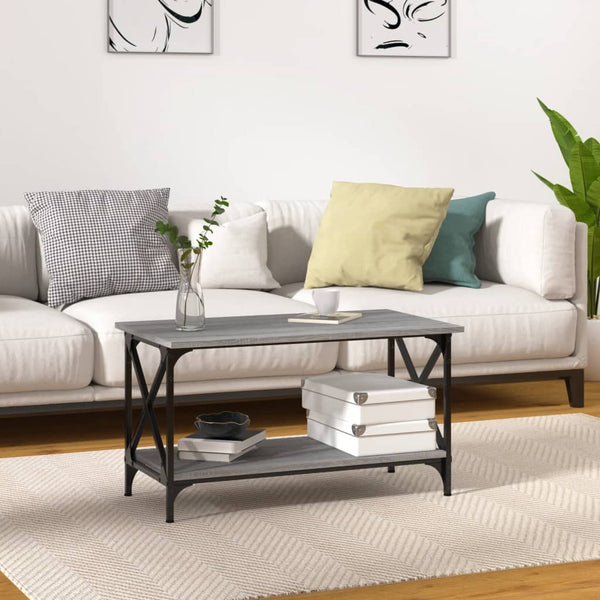 Sohvapöytä 100X50X45 Cm Tekninen Puu Ja Rauta