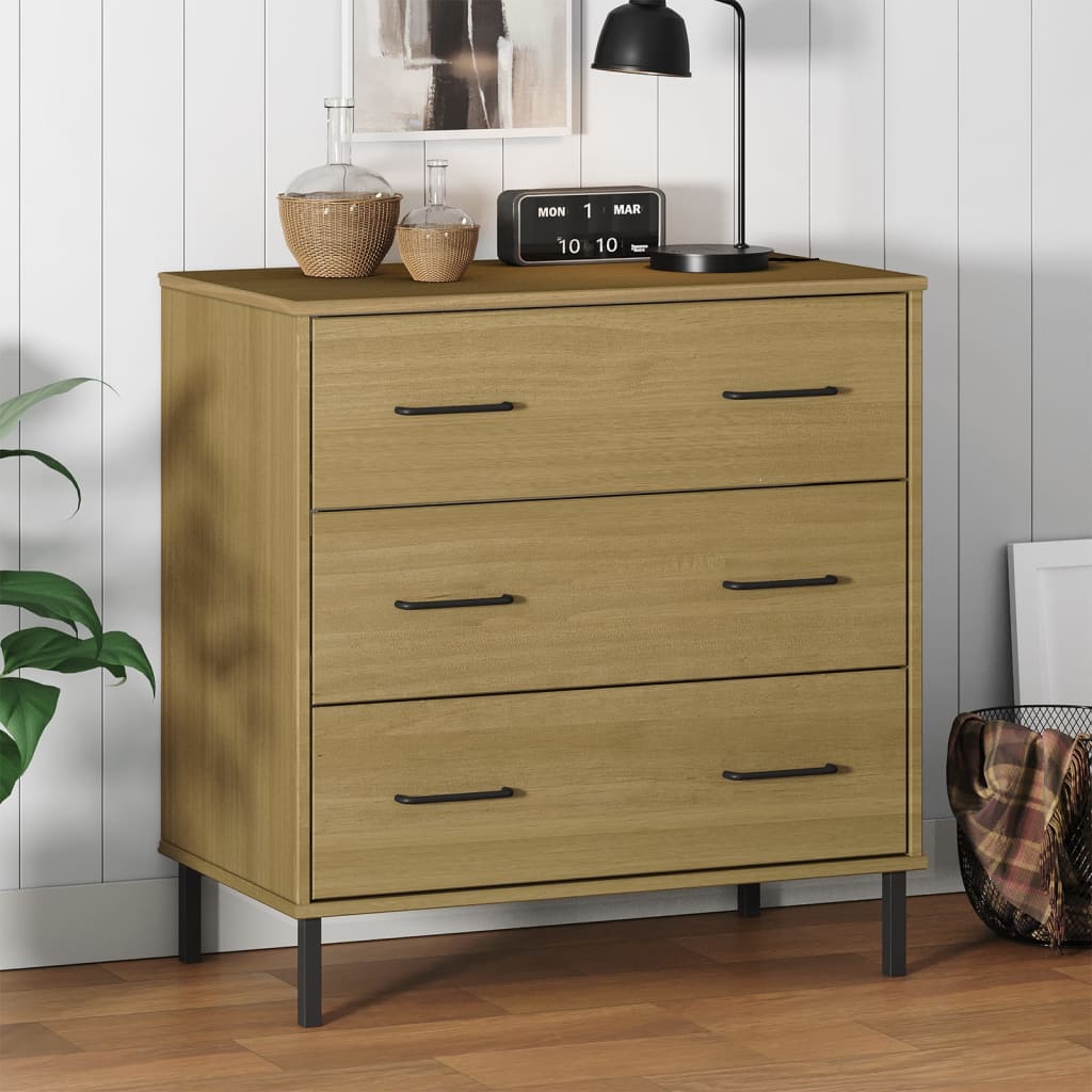 Senkki 3 Laatikolla 77X40X79,5 Cm Täyspuu Oslo