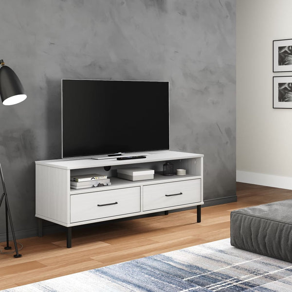 Tv-Taso Metallijaloilla Täysi Mänty Oslo