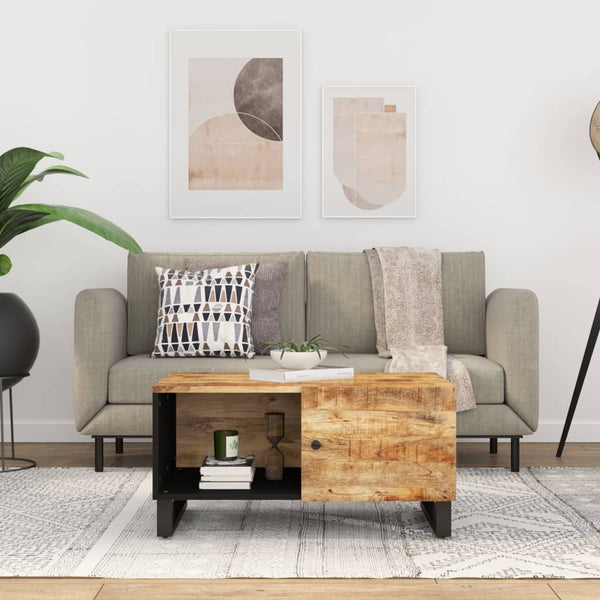 Sohvapöytä 80X50X40 Cm Kierrätetty Täyspuu Ja Tekninen Puu