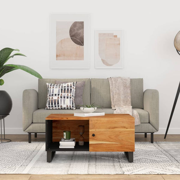Sohvapöytä 80X50X40 Cm Kierrätetty Täyspuu Ja Tekninen Puu