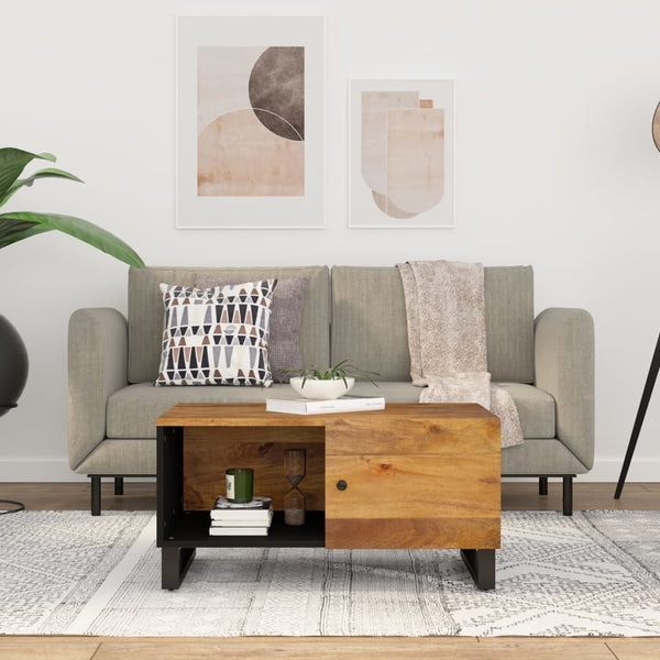 Sohvapöytä 80X50X40 Cm Kierrätetty Täyspuu Ja Tekninen Puu