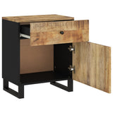 Yöpöytä 50X33X60 Cm Täysi Mangopuu Ja Tekninen Puu