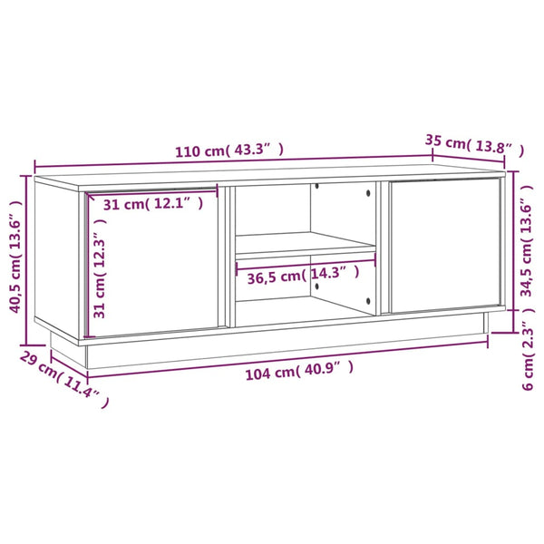 Tv-Taso 110X35X40,5 Cm Täysi Mänty