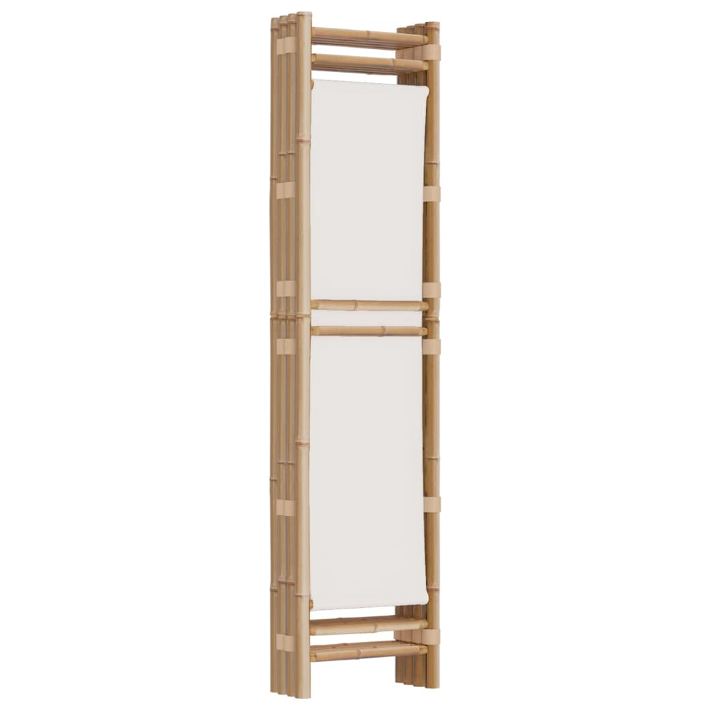 Kokoontaitettava Tilanjakaja 4 Paneelia 160 Cm Bambu Ja Kangas