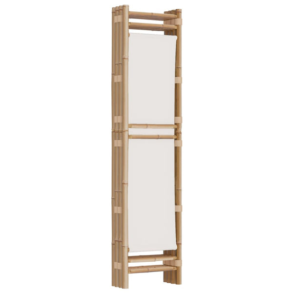 Kokoontaitettava Tilanjakaja 4 Paneelia 160 Cm Bambu Ja Kangas