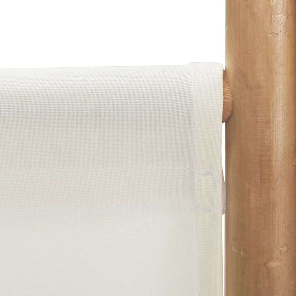 Kokoontaitettava Tilanjakaja 4 Paneelia 160 Cm Bambu Ja Kangas