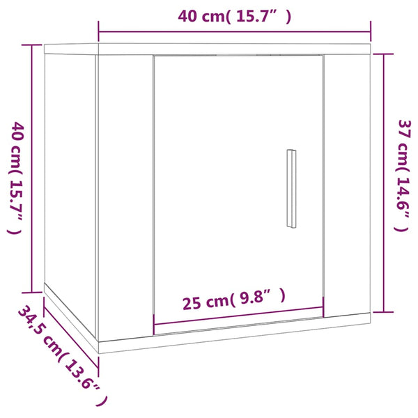 Seinäkiinnitettävät Tv-Tasot 2 Kpl 40X34,5X40 Cm