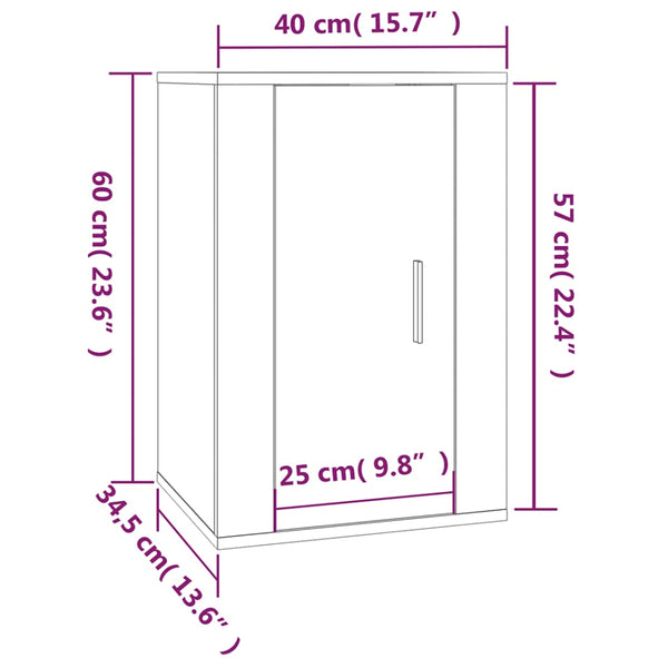 Seinäkiinnitettävät Tv-Tasot 2 Kpl 40X34,5X60 Cm