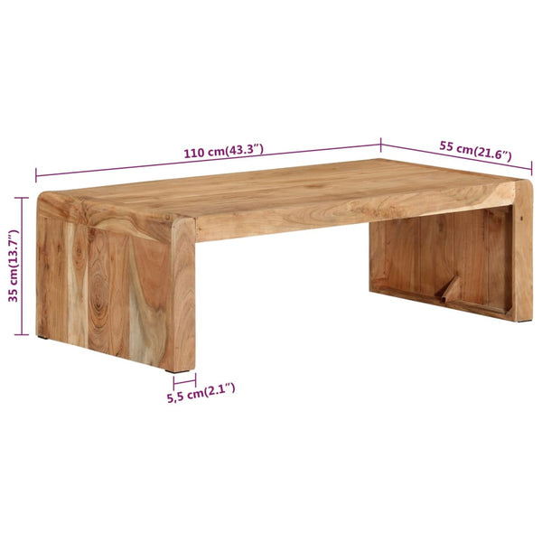 Sohvapöytä 110X55X35 Cm Täysi Akasiapuu