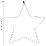 Tähti Joulukoriste 48 Led-Valoa 2 Kpl Lämmin Valkoinen 56 Cm
