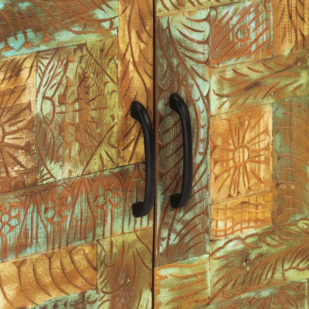Käsin Veistetty Senkki 55X30X75 Cm Täysi Kierrätetty Puu