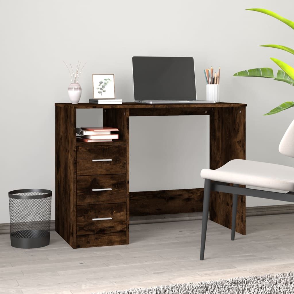 Työpöytä Laatikoilla 102X50X76 Cm Tekninen Puu