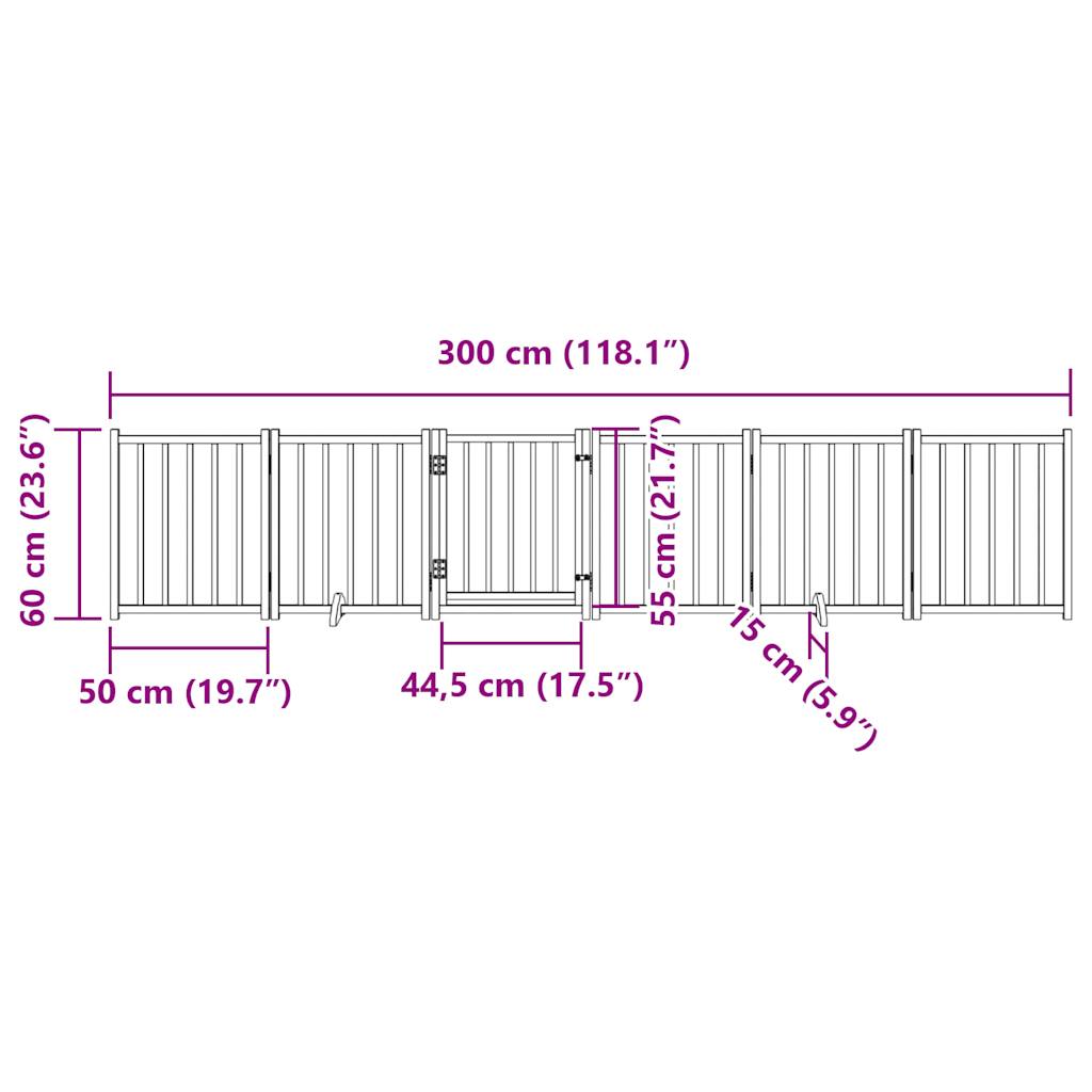 Koiraportti Taitettava 6Paneelia 300Cm Täysi Kuusi
