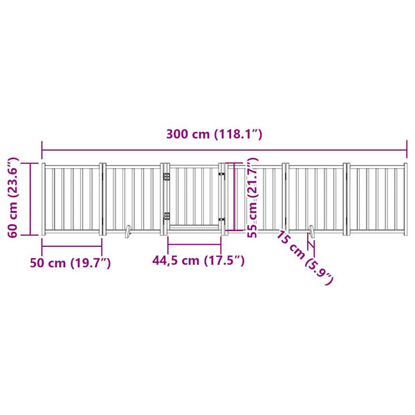 Koiraportti Taitettava 6Paneelia 300Cm Täysi Kuusi
