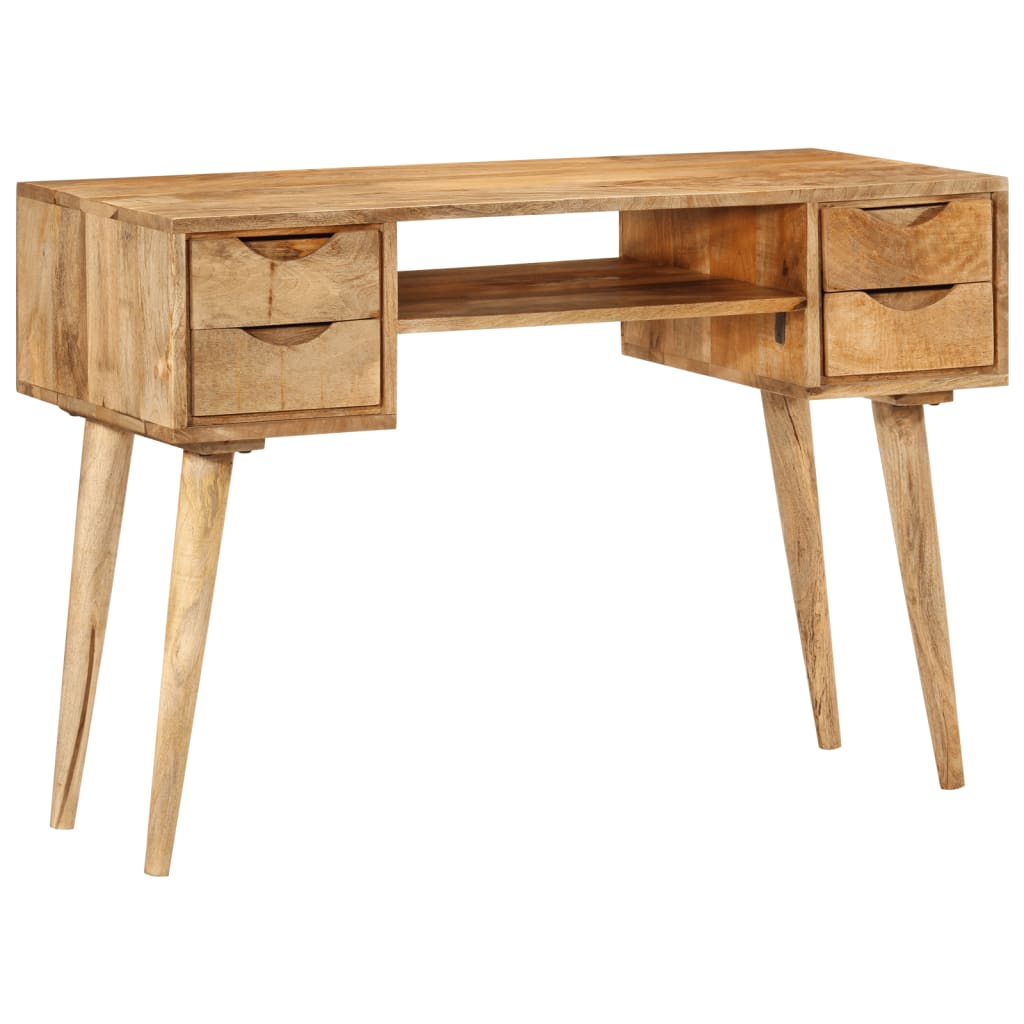 Työpöytä Laatikoilla 110X47X76 Cm Täysi Mangopuu