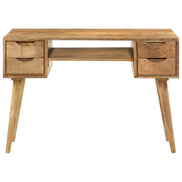 Työpöytä Laatikoilla 110X47X76 Cm Täysi Mangopuu