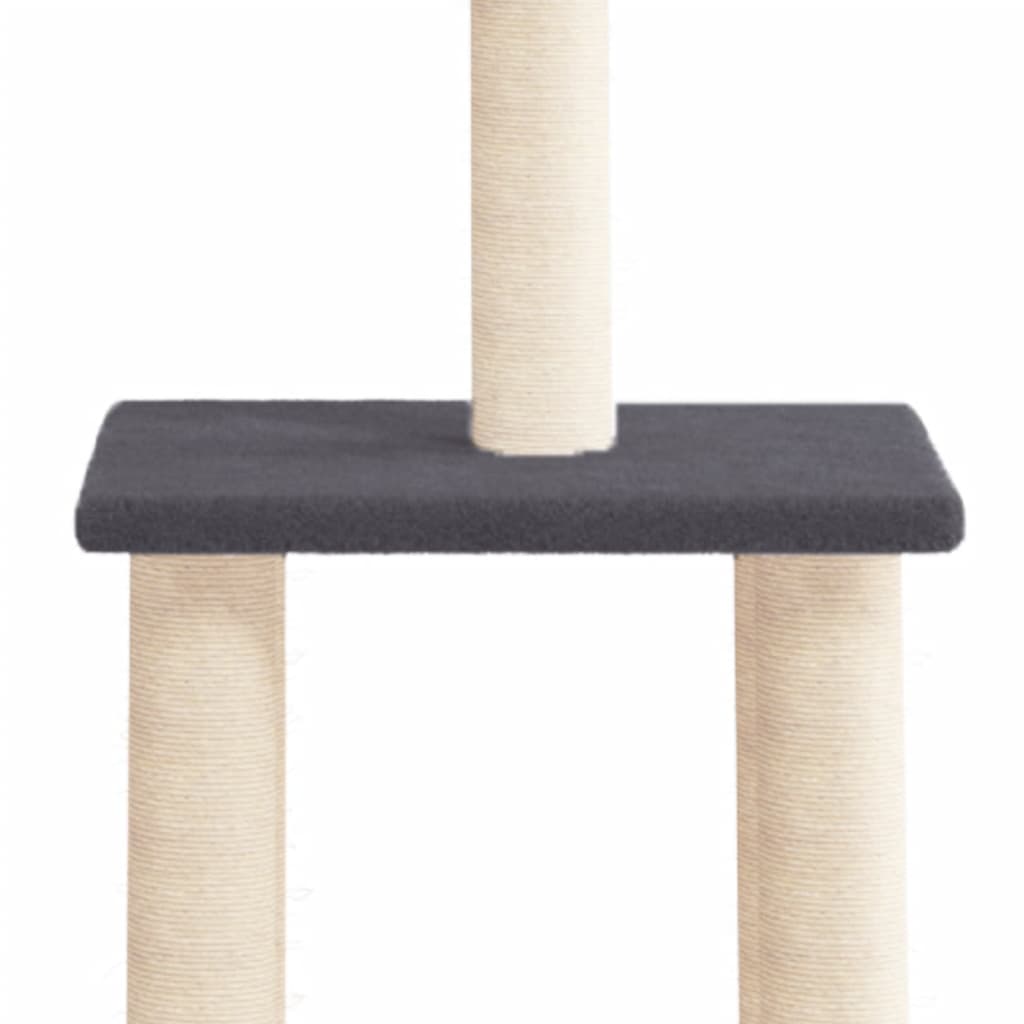 Kissan Kiipeilypuu Sisal- Raapimispylväillä Tummanharm. 85,5 Cm