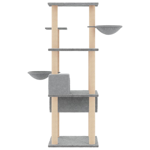 Kissan Kiipeilypuu Sisal- Raapimispylväillä Vaaleanharm. 141 Cm