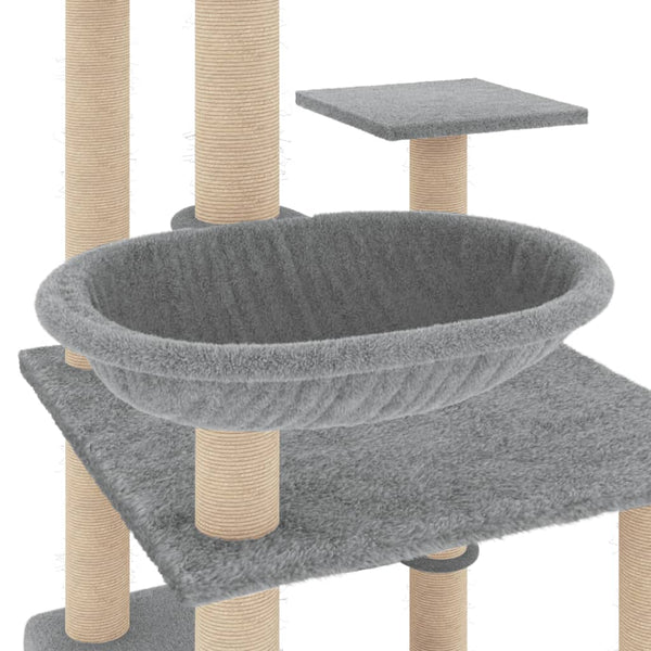 Kissan Kiipeilypuu Sisal- Raapimispylväillä Vaaleanharm. 141 Cm