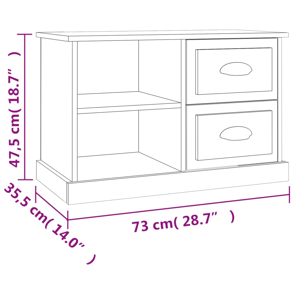 Tv-Taso 73X35,5X47,5 Cm Tekninen Puu