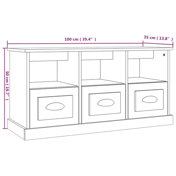 Tv-Taso 100X35X50 Cm Tekninen Puu