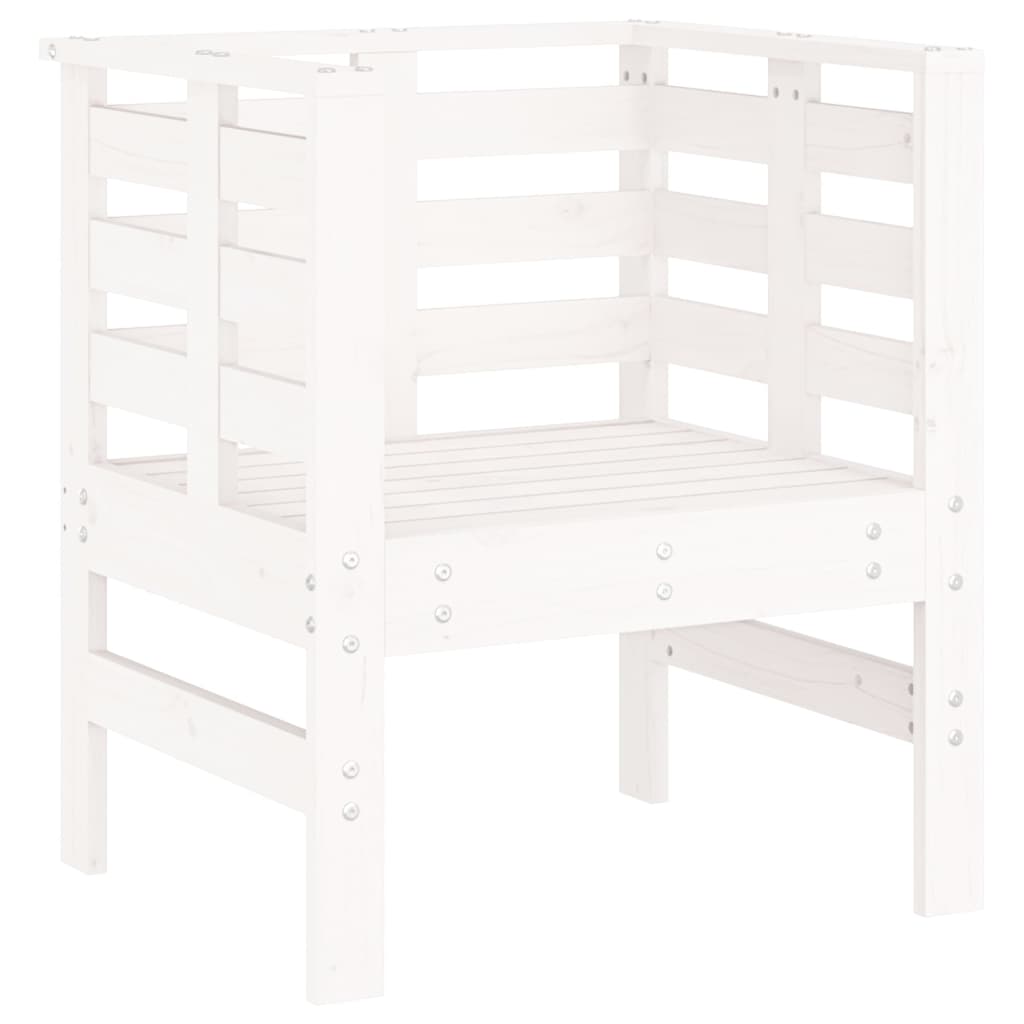 Puutarhatuolit 2 Kpl Valkoinen 61,5X53X71 Cm Täysi Mänty