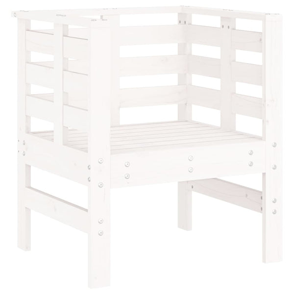 Puutarhatuolit 2 Kpl Valkoinen 61,5X53X71 Cm Täysi Mänty