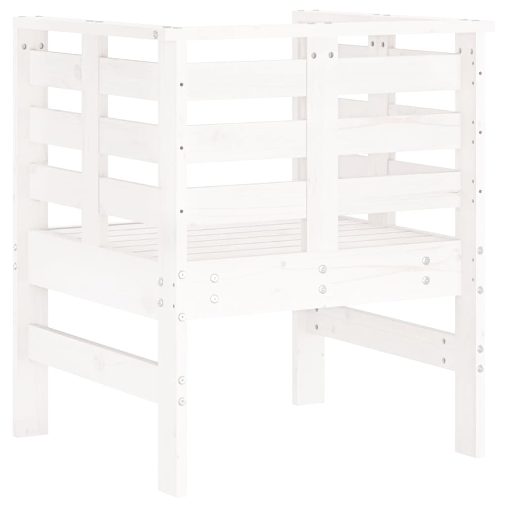 Puutarhatuolit 2 Kpl Valkoinen 61,5X53X71 Cm Täysi Mänty