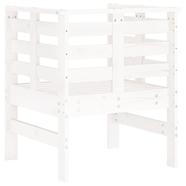 Puutarhatuolit 2 Kpl Valkoinen 61,5X53X71 Cm Täysi Mänty