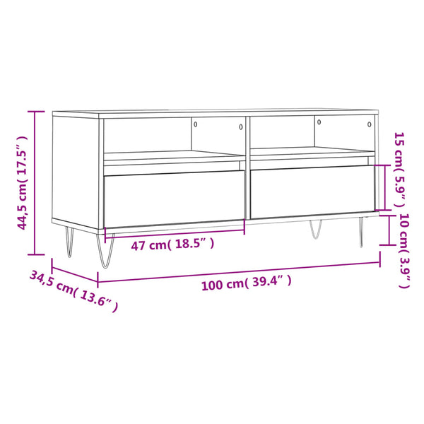 Tv-Taso 100X34,5X44,5 Cm Tekninen Puu