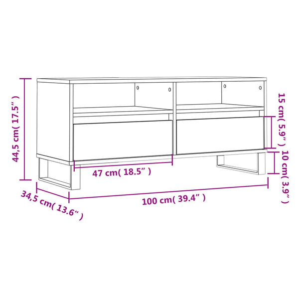 Tv-Taso 100X34,5X44,5 Cm Tekninen Puu