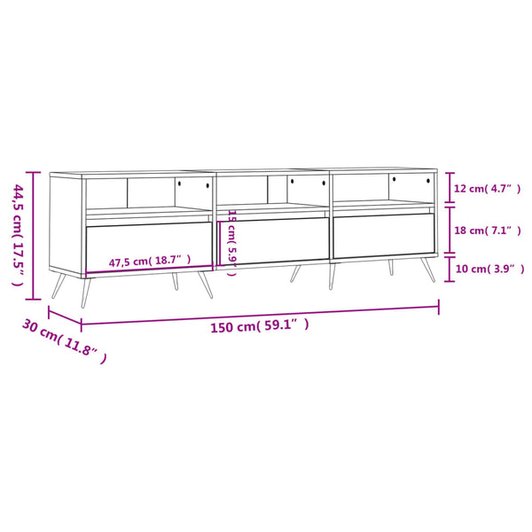 Tv-Taso 150X30X44,5 Cm Tekninen Puu