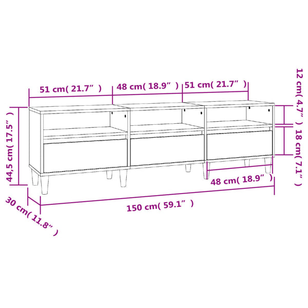 Tv-Taso 150X30X44,5 Cm Tekninen Puu