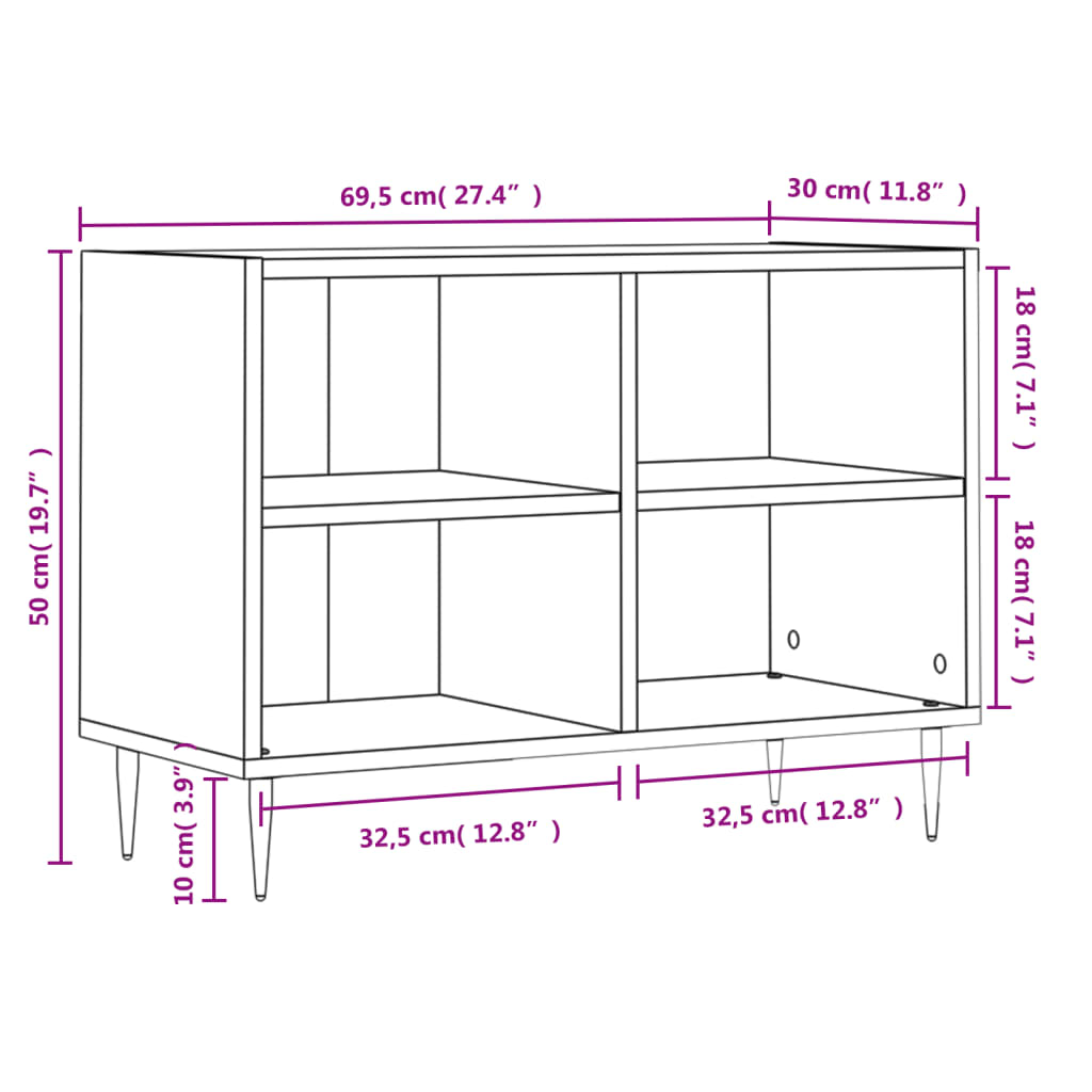 Tv-Taso 69,5X30X50 Cm Tekninen Puu