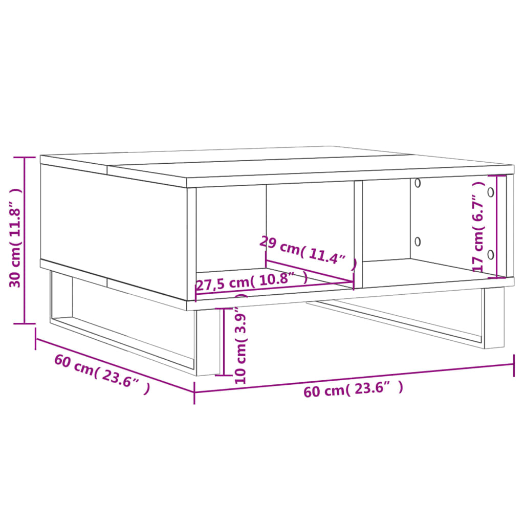 Sohvapöytä 60X60X30 Cm Tekninen Puu