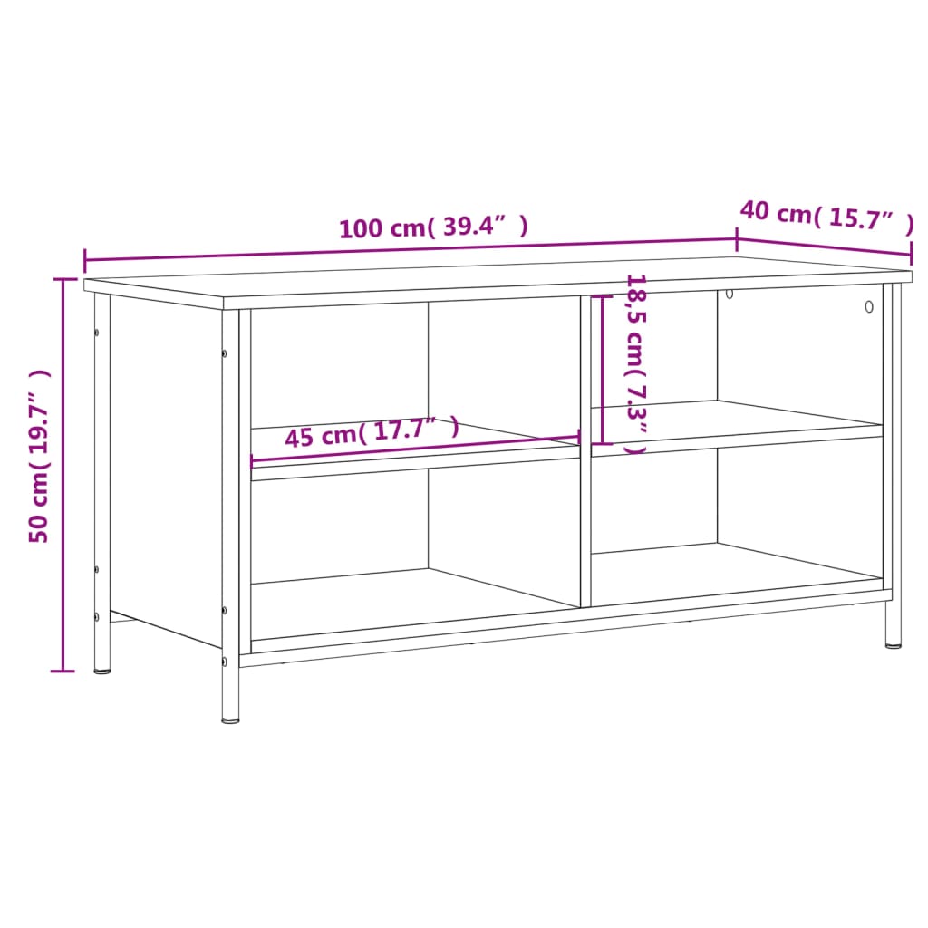Tv-Taso Sonoma-Tammi 100X40X50 Cm Tekninen Puu