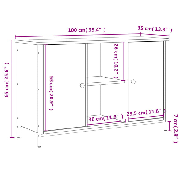 Tv-Taso Sonoma-Tammi 100X35X65 Cm Tekninen Puu