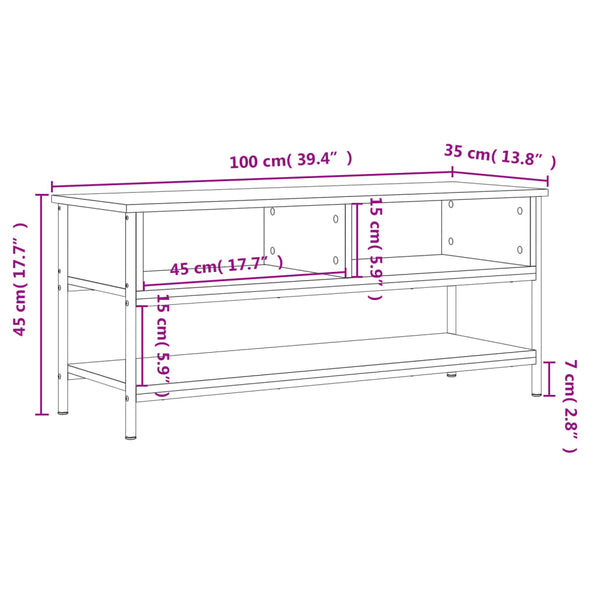 Tv-Taso Sonoma-Tammi 100X35X45 Cm Tekopuu