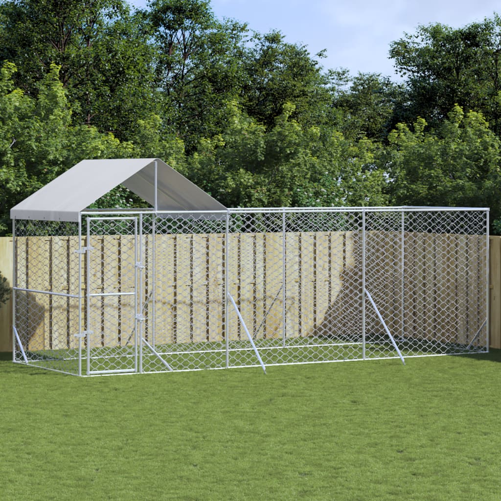 Koiran Ulkohäkki Katolla Hopea 10X2X2,5 M Galvanoitu Teräs