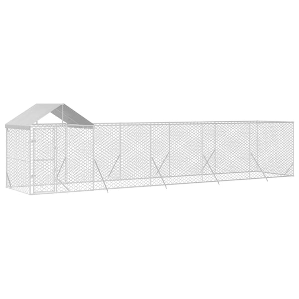 Koiran Ulkohäkki Katolla Hopea 10X2X2,5 M Galvanoitu Teräs