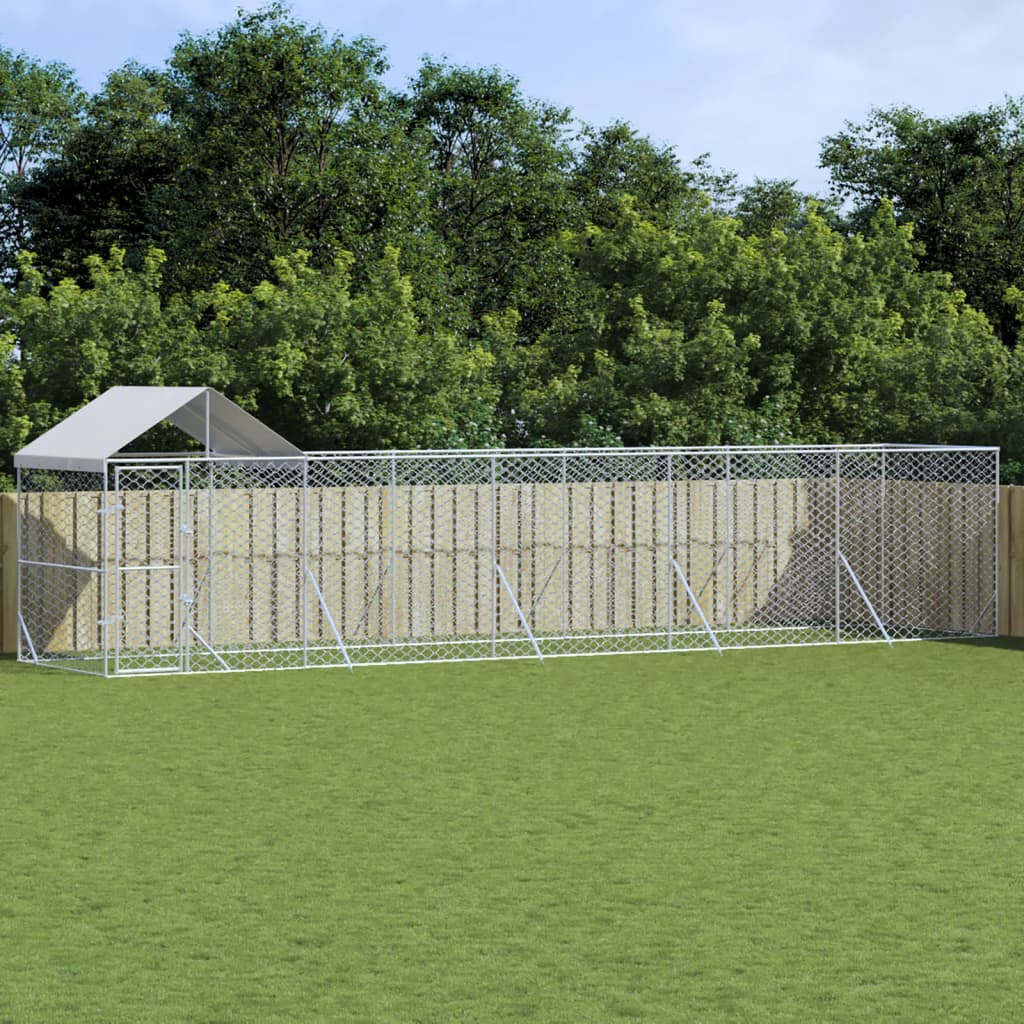Koiran Ulkohäkki Katolla Hopea 10X2X2,5 M Galvanoitu Teräs