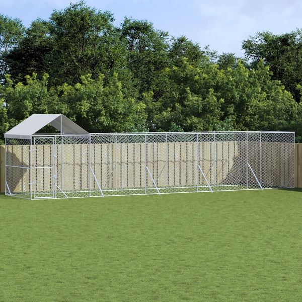 Koiran Ulkohäkki Katolla Hopea 10X2X2,5 M Galvanoitu Teräs