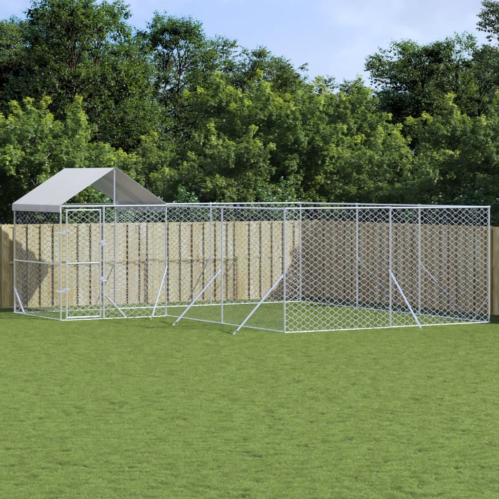 Koiran Ulkohäkki Katolla Hopea 12X12X2,5 M Galvanoitu Teräs